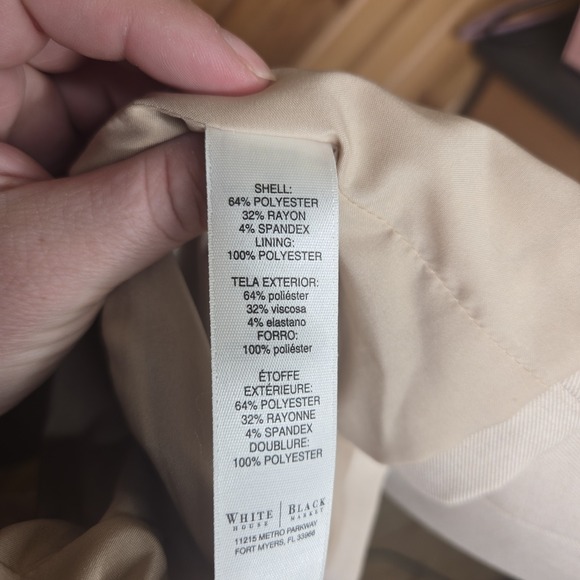 White House Black Market Beige Sleeveless Blazer‎ Vest Sz 00 Business - Picture 7 of 9